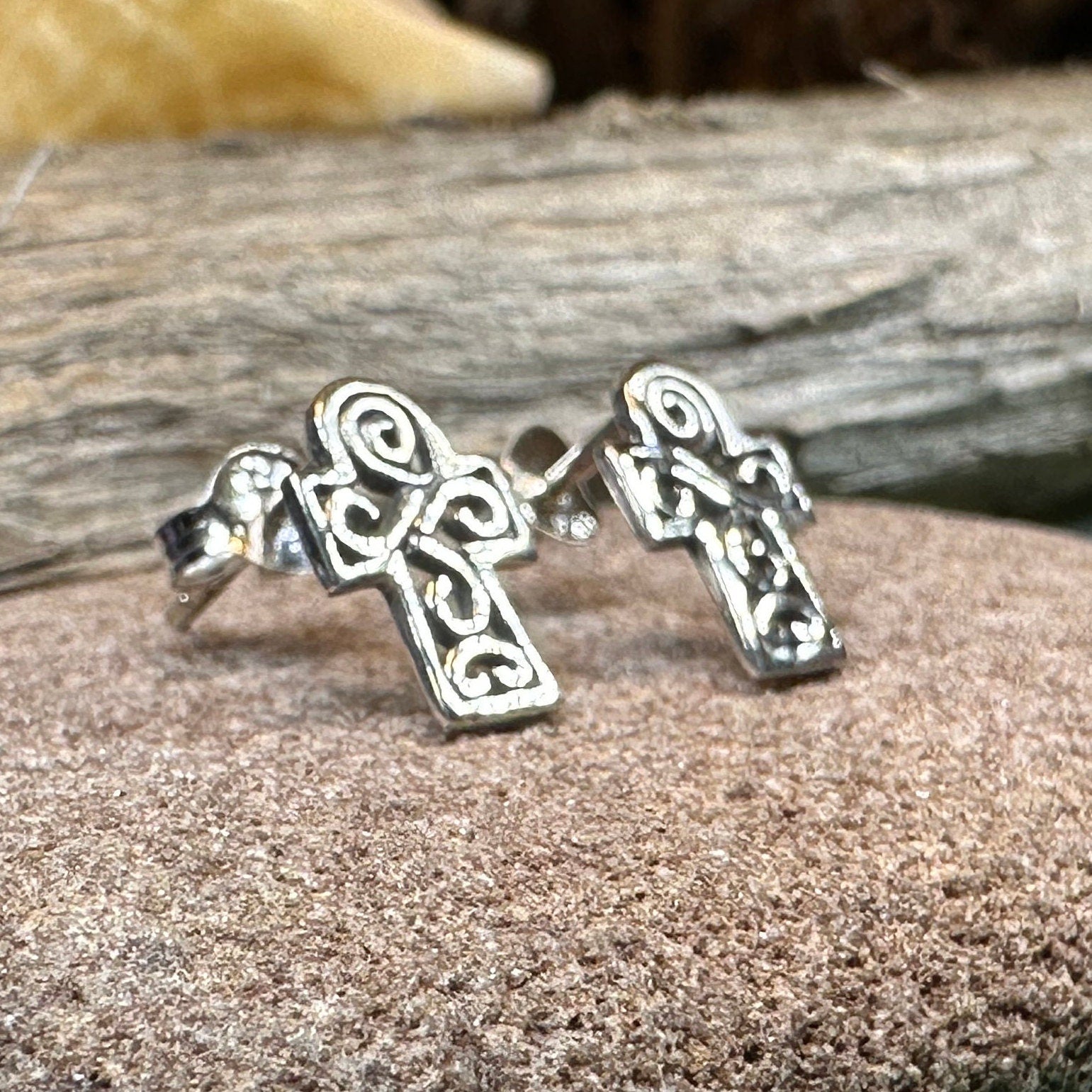 Iona Celtic Cross Post Earrings