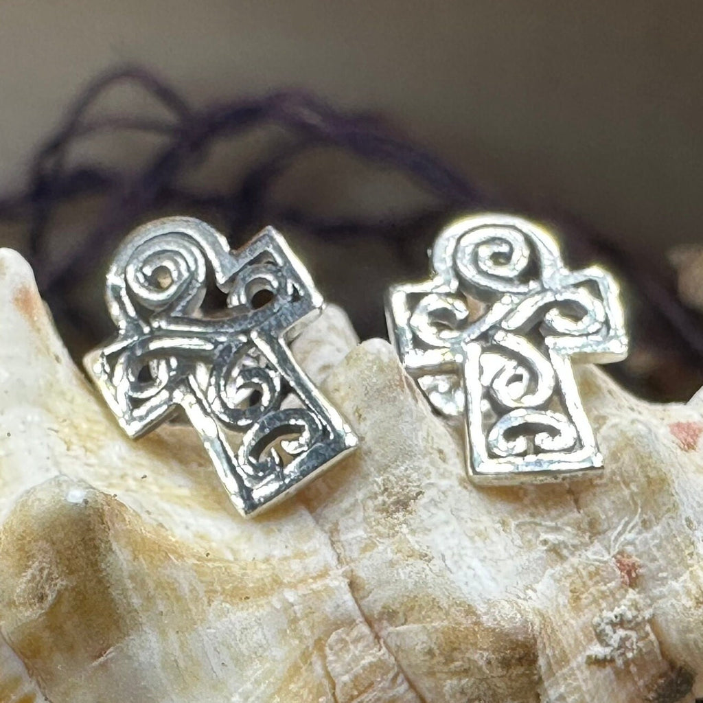 Iona Celtic Cross Post Earrings