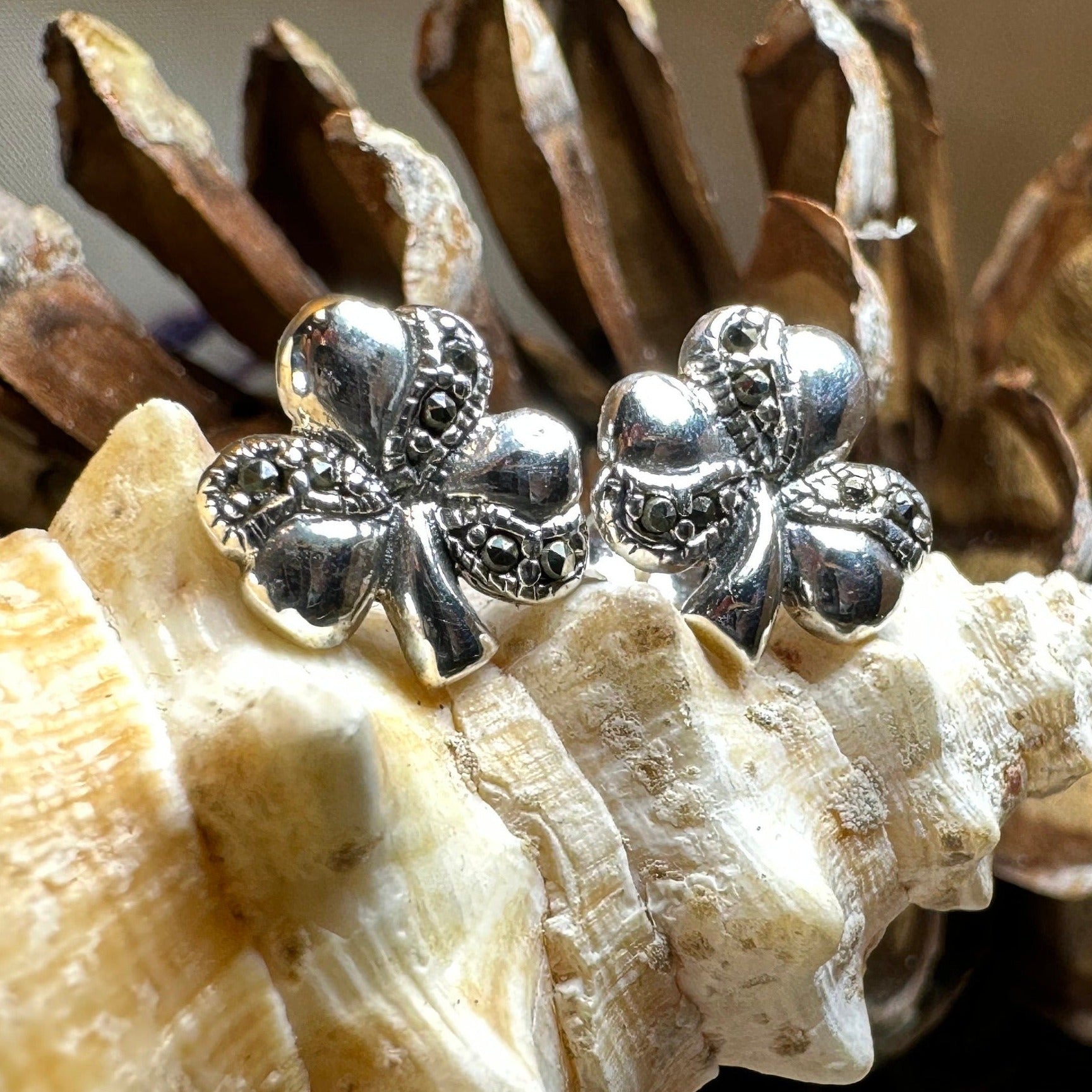 Shamrock Marcasite Earrings