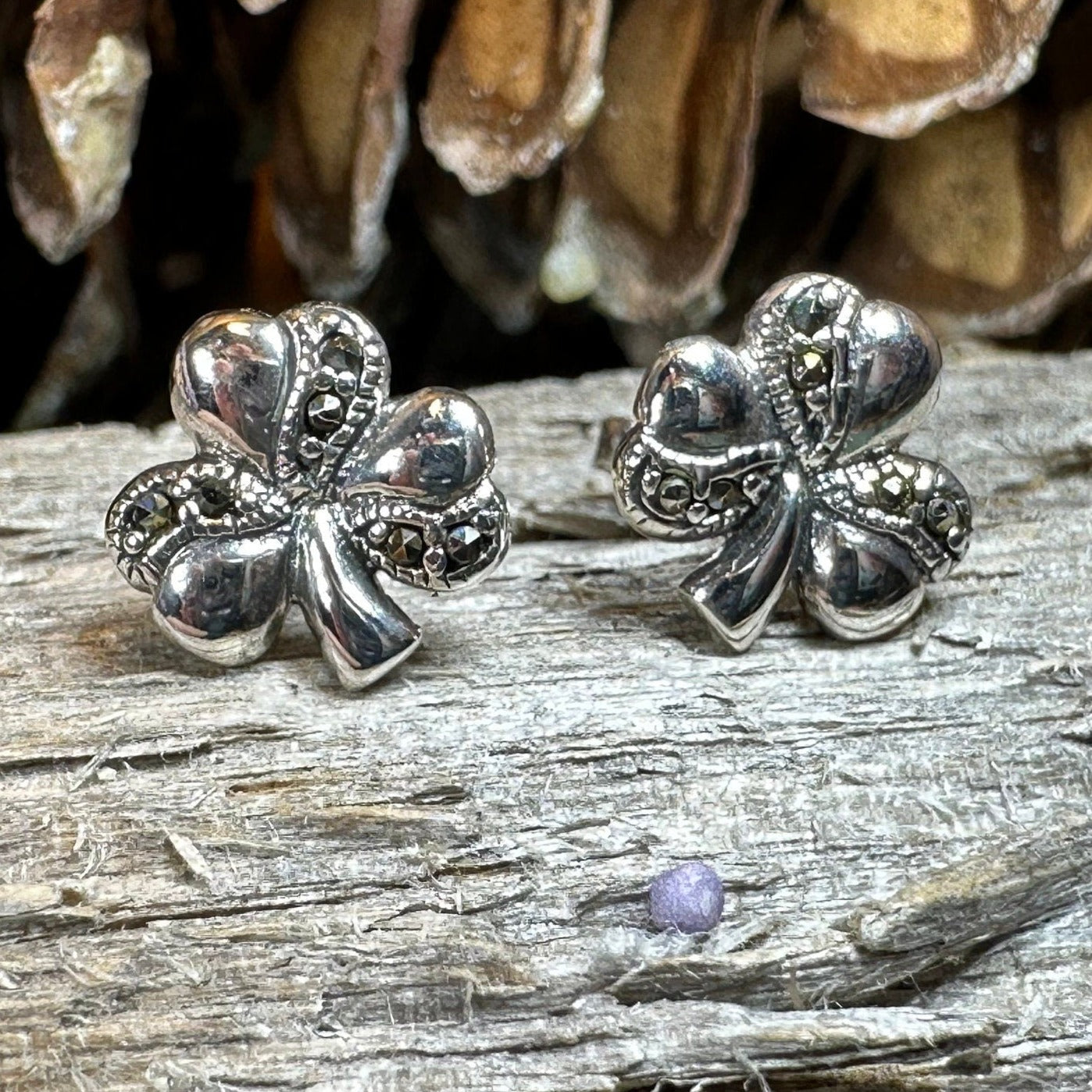 Shamrock Marcasite Earrings