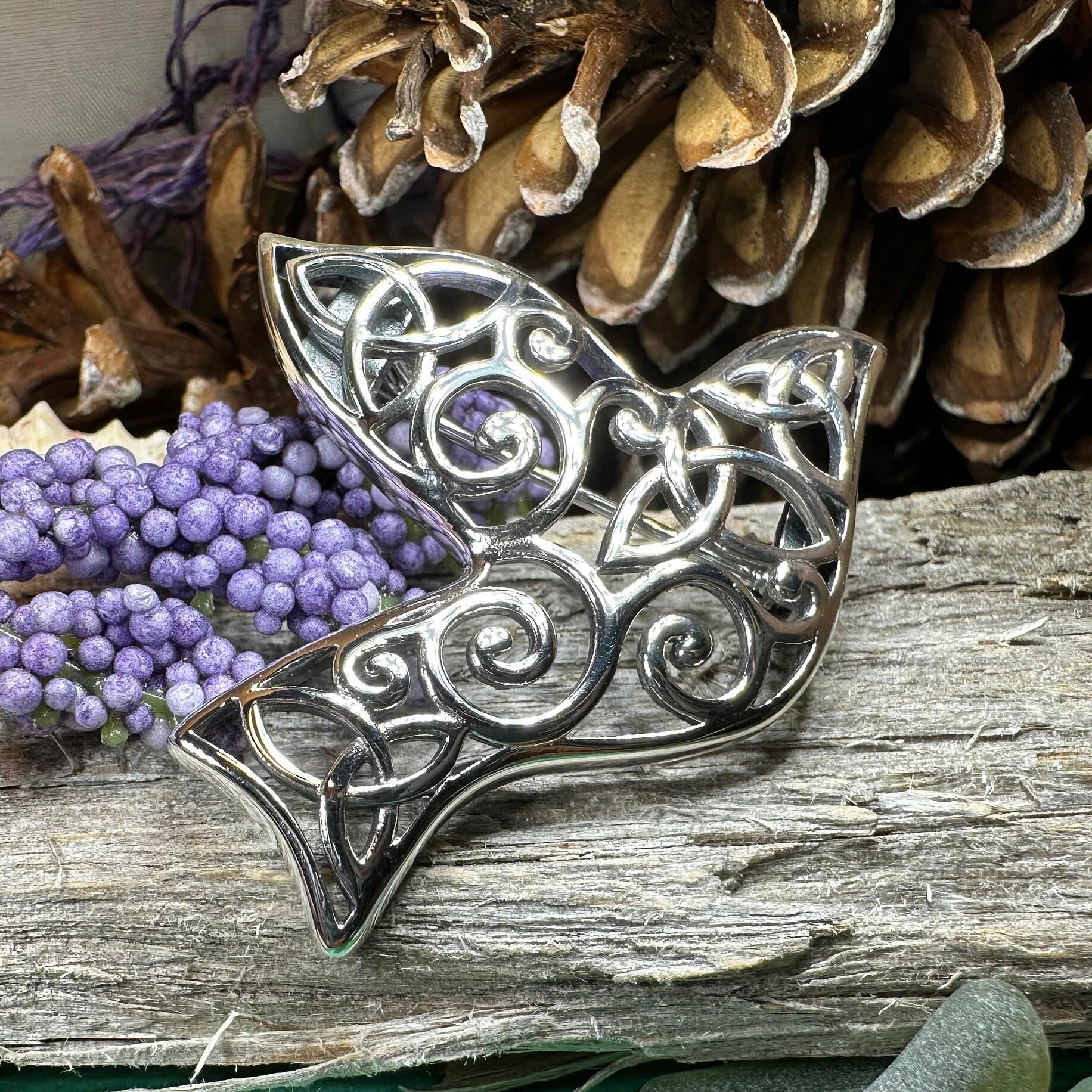 Iona Dove Trinity Knot Brooch