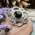 Onyx Celtic Knot Brooch