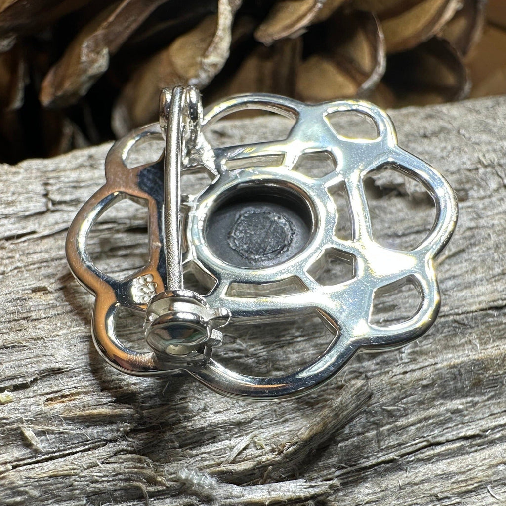 Onyx Celtic Knot Brooch