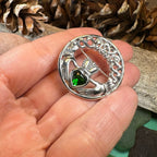 Emerald Claddagh Brooch