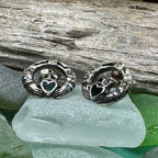 Irish Claddagh Stud Earrings