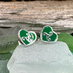 Green Celtic Spiral Earrings