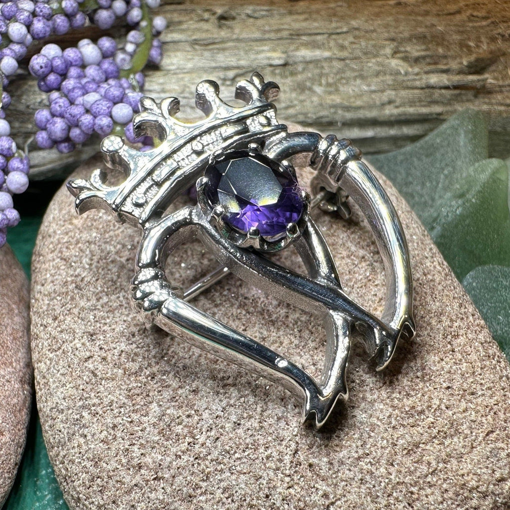 Scottish Amethyst Luckenbooth Brooch