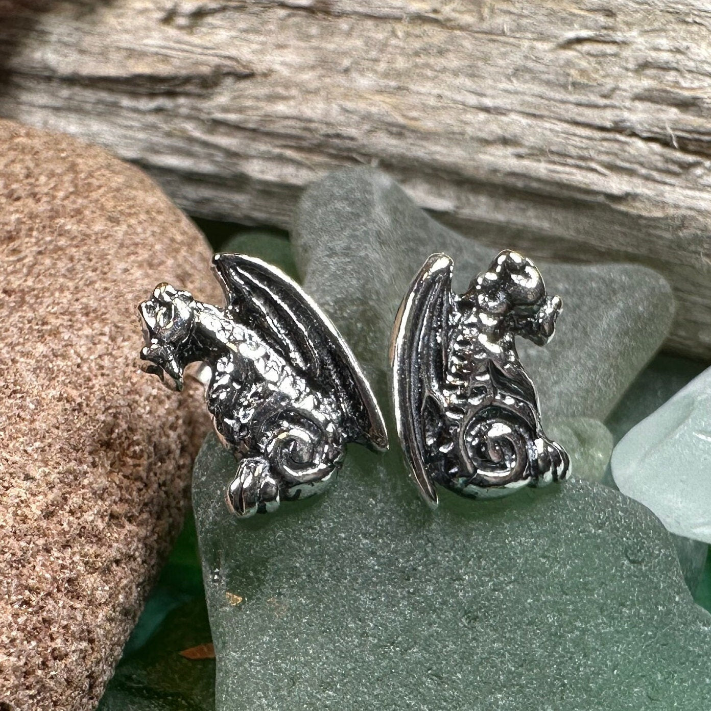Gargoyle Dragon Post Earrings