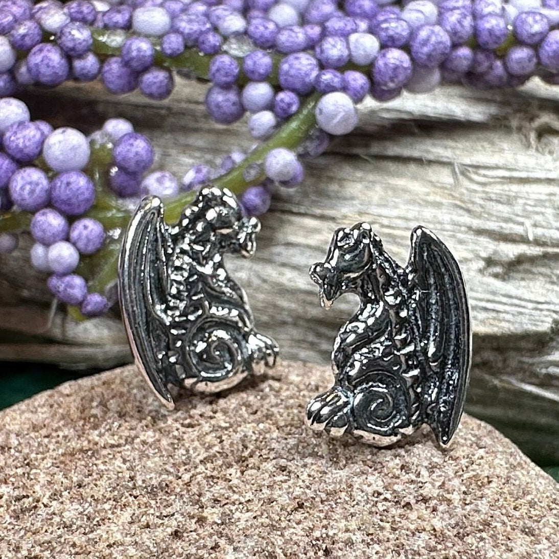 Gargoyle Dragon Post Earrings