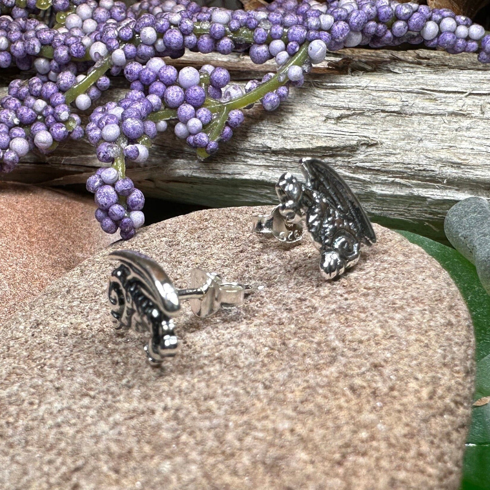 Gargoyle Dragon Post Earrings