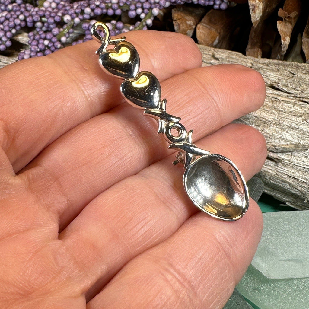Hugs & Kisses Love Spoon Brooch