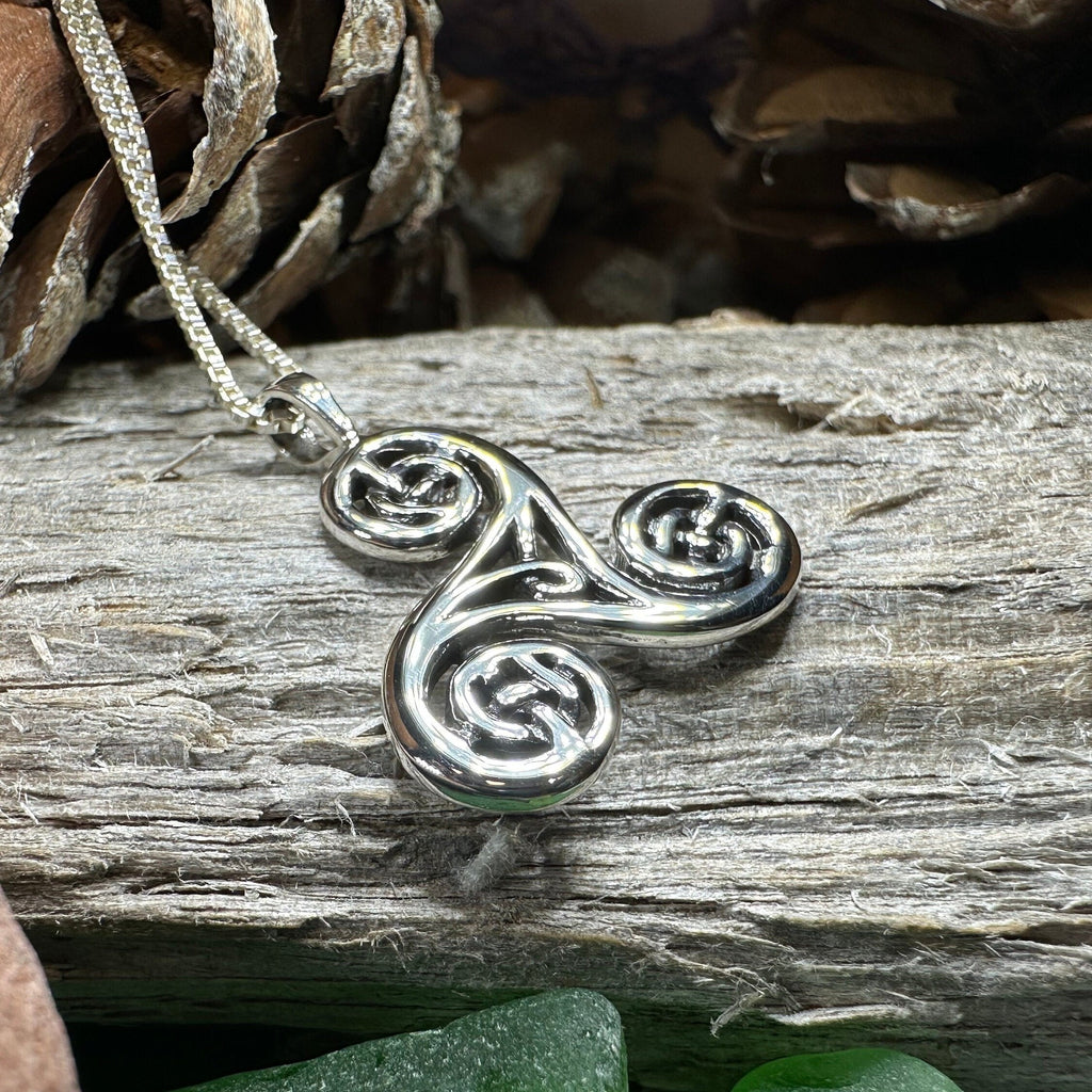 Gaeltide Triple Spiral Necklace