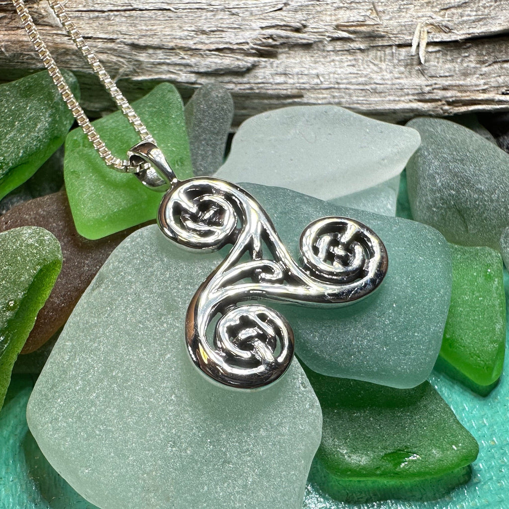 Gaeltide Triple Spiral Necklace