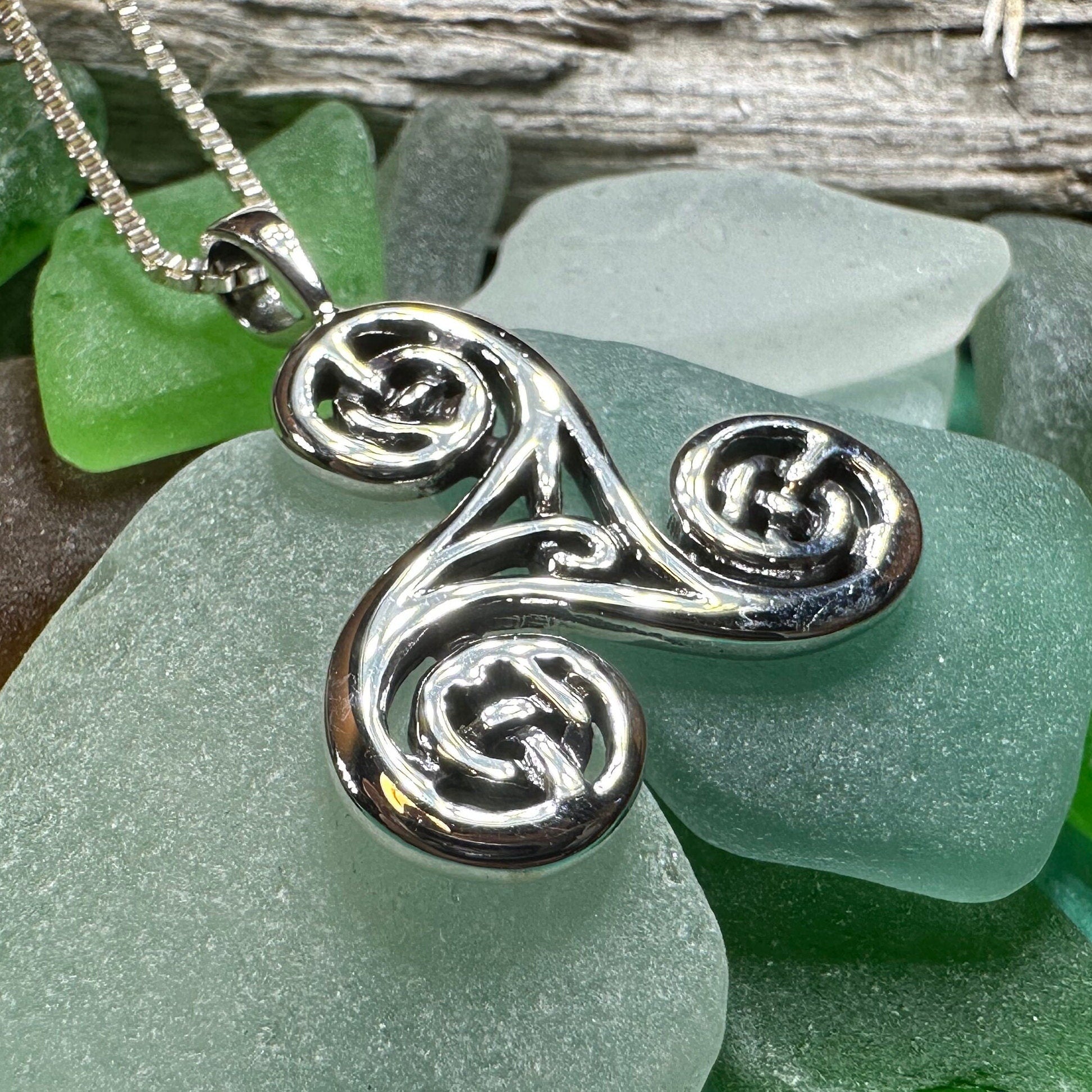 Gaeltide Triple Spiral Necklace