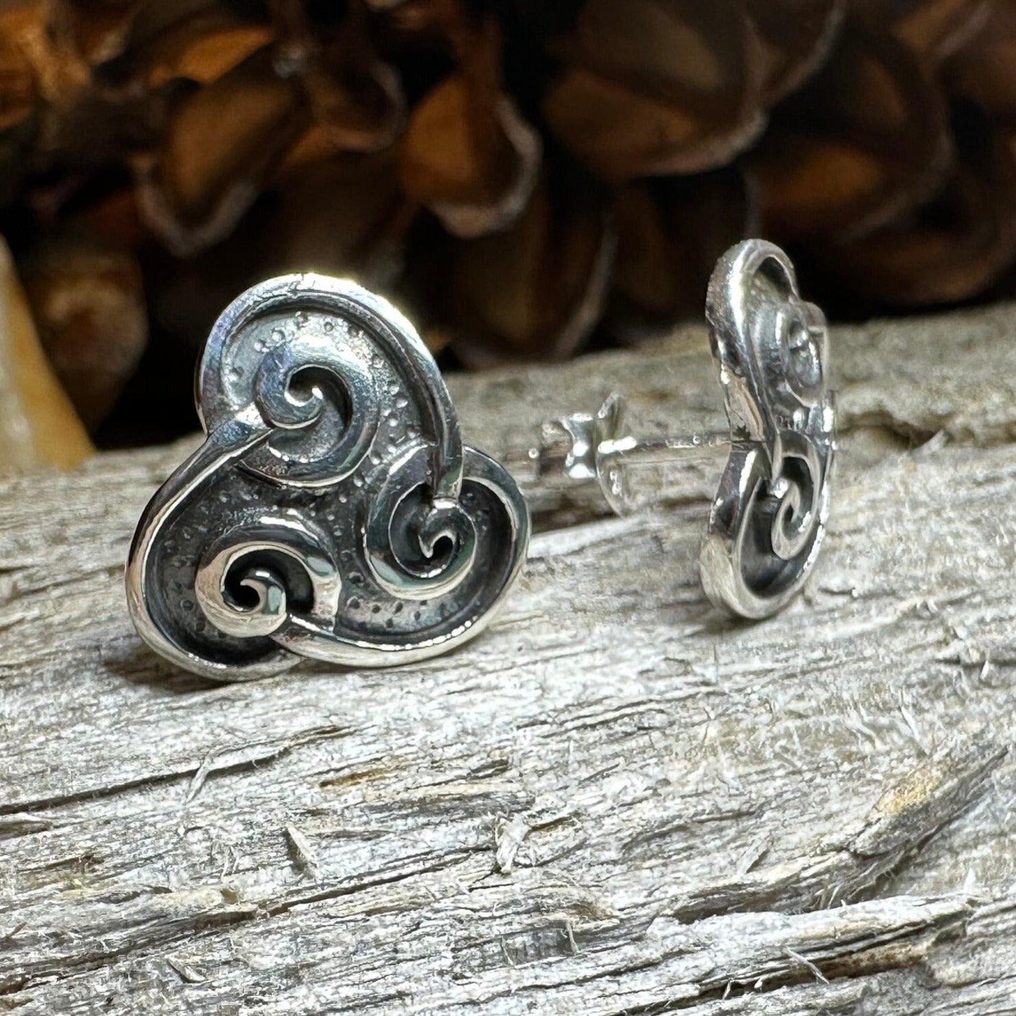 Ancient Gale Celtic Spiral Post Earrings