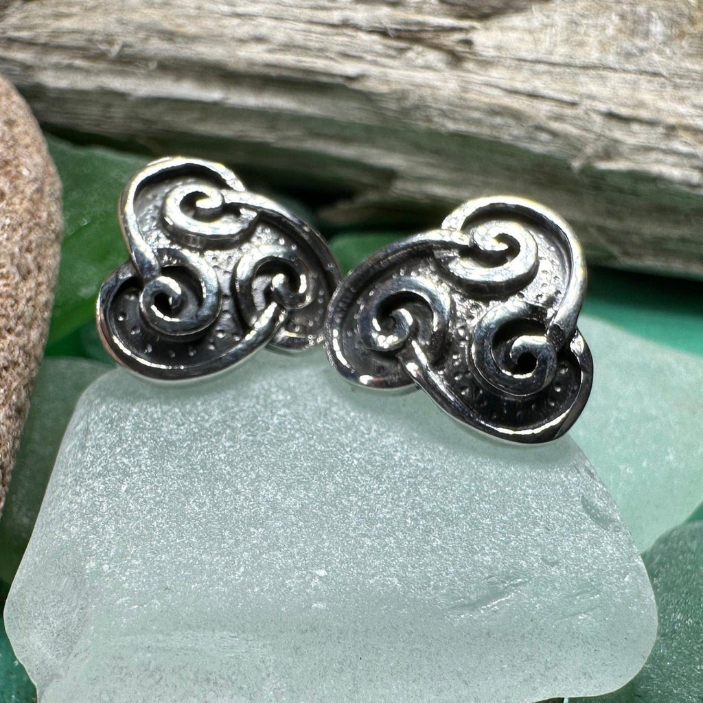 Ancient Gale Celtic Spiral Post Earrings