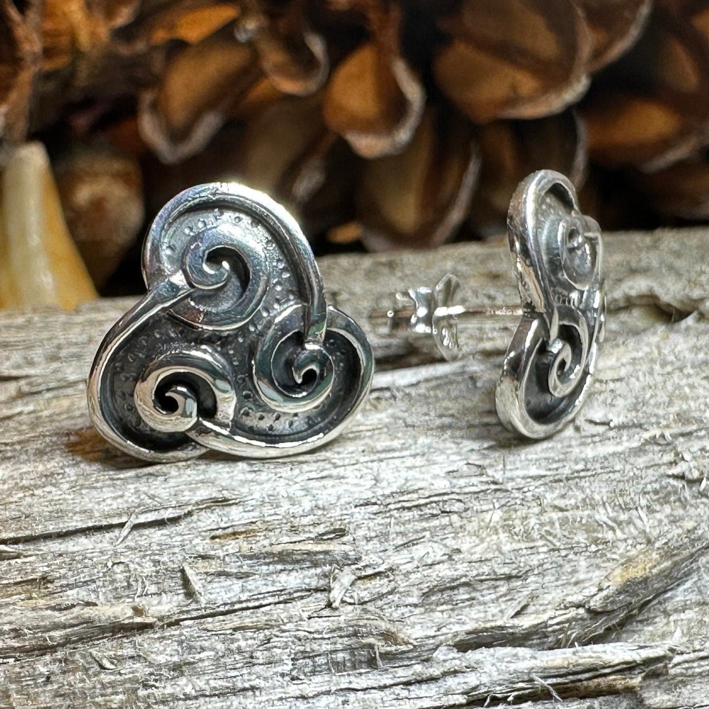 Ancient Gale Celtic Spiral Post Earrings