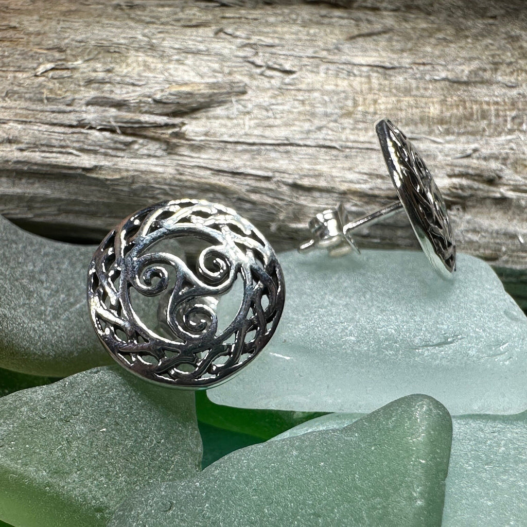 Perla Triple Spiral Post Earrings