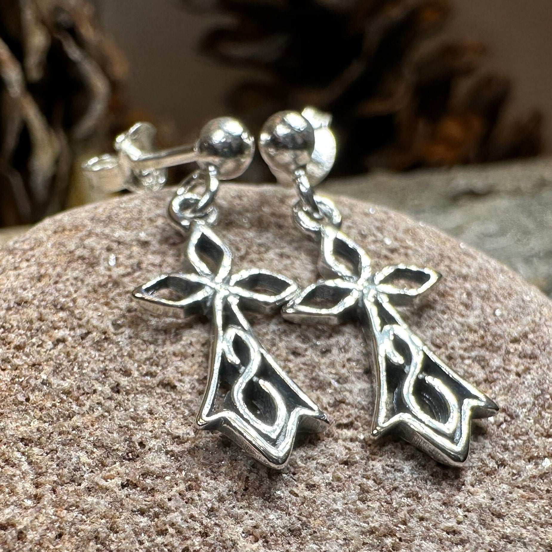 Sweet Celtic Cross Post Earrings