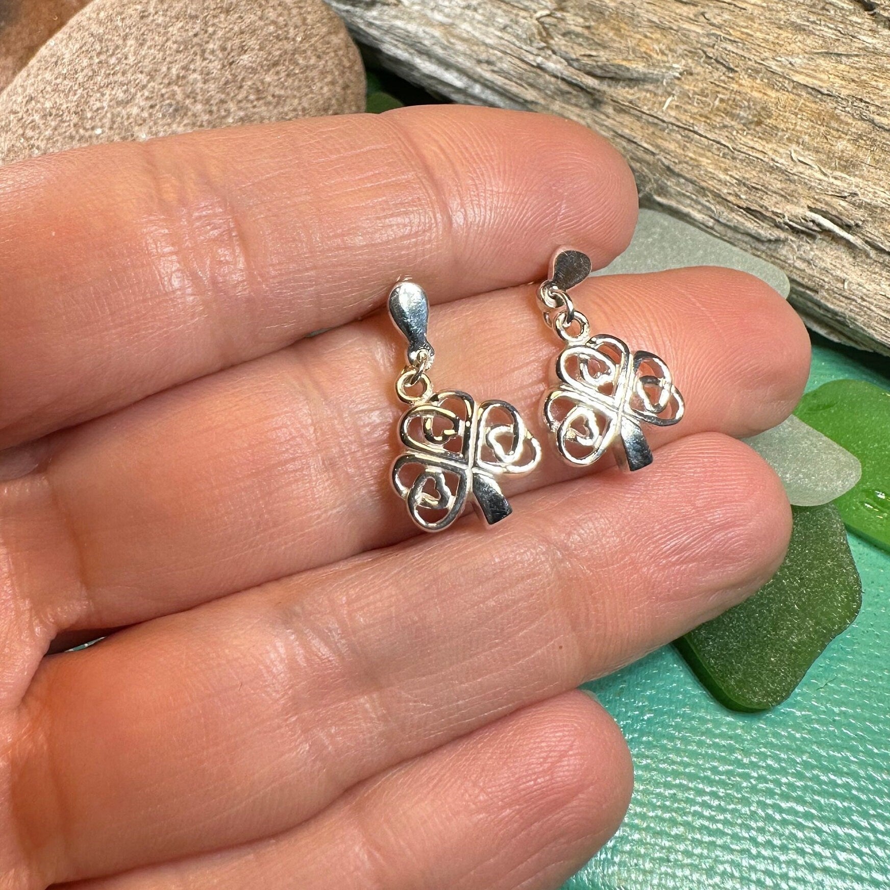 Limerick Celtic Shamrock Post Earrings
