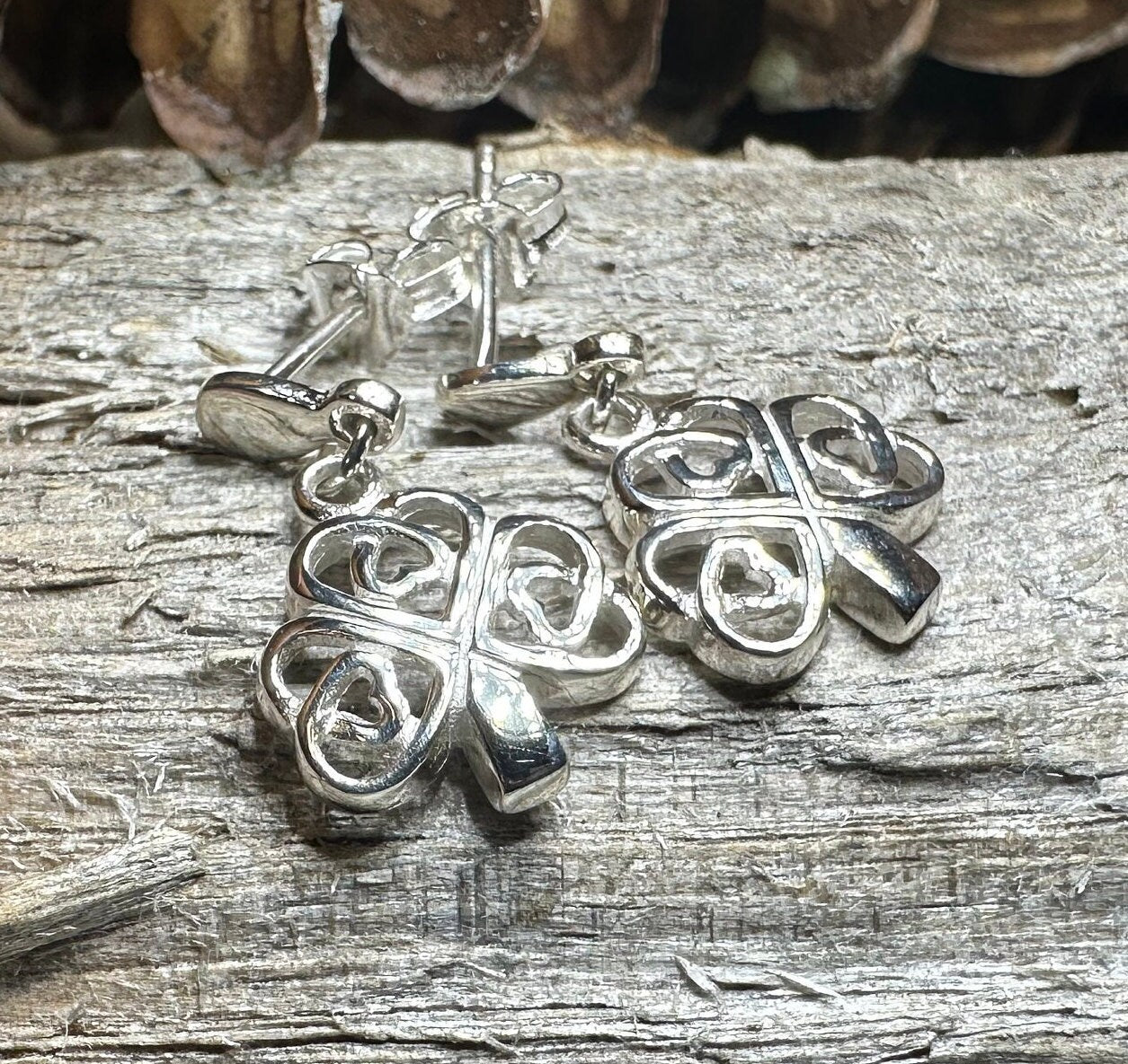 Limerick Celtic Shamrock Post Earrings