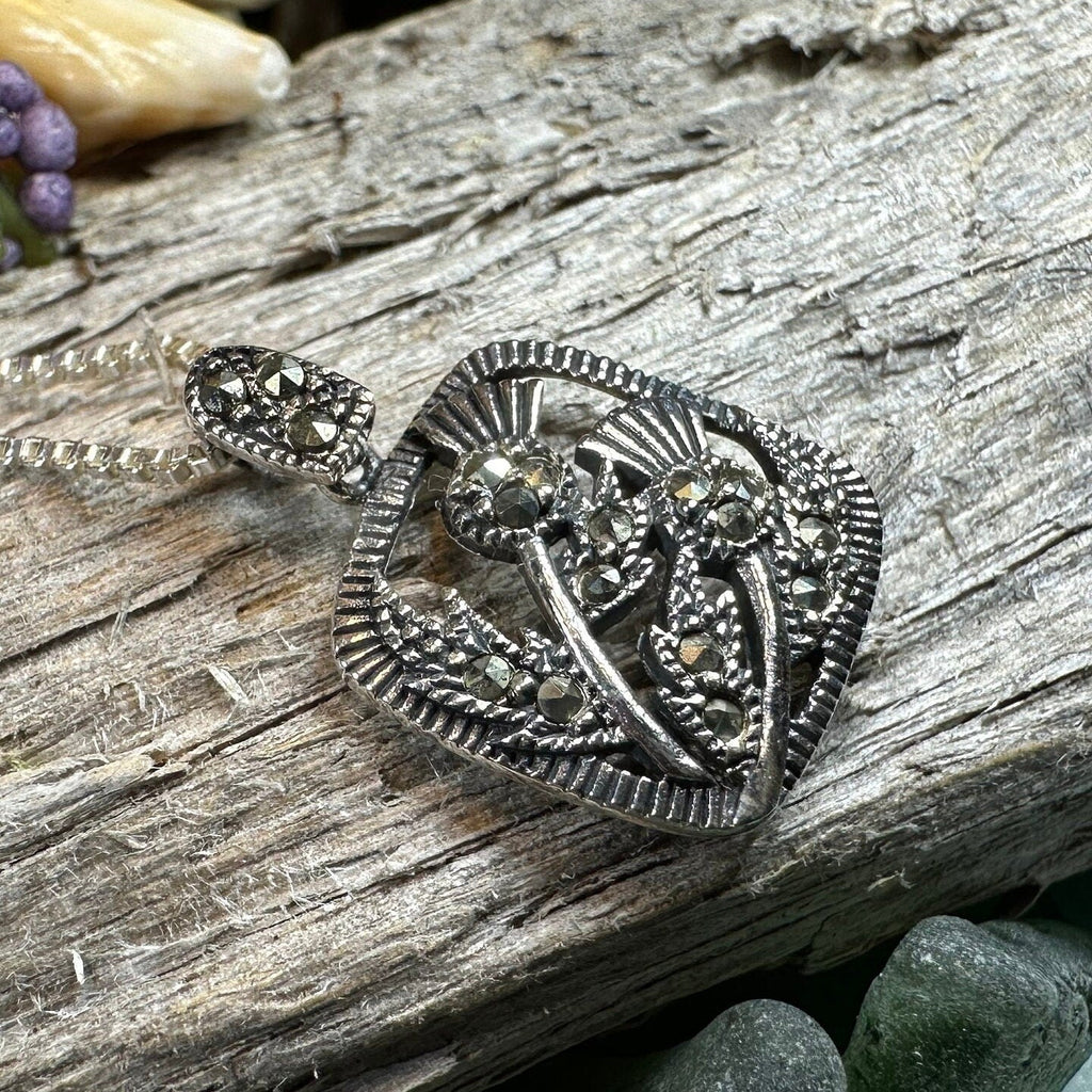 Leonora Thistle Marcasite Necklace