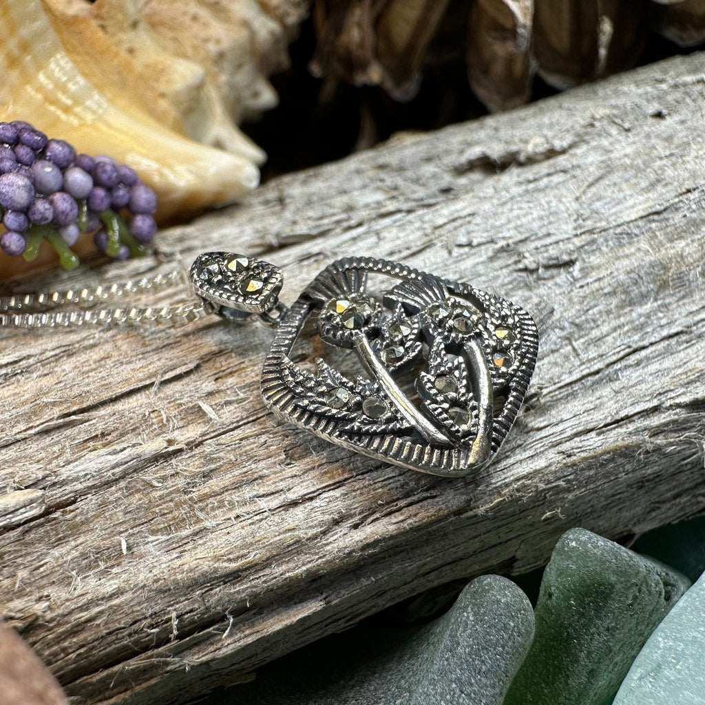 Leonora Thistle Marcasite Necklace
