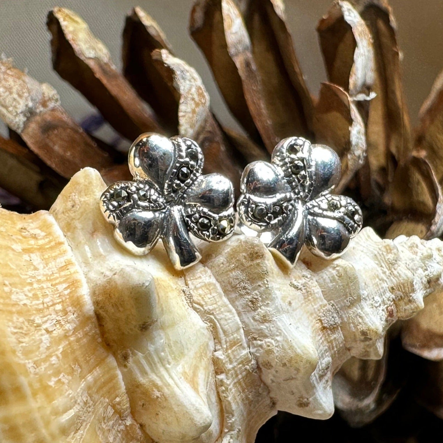 Shamrock Marcasite Earrings