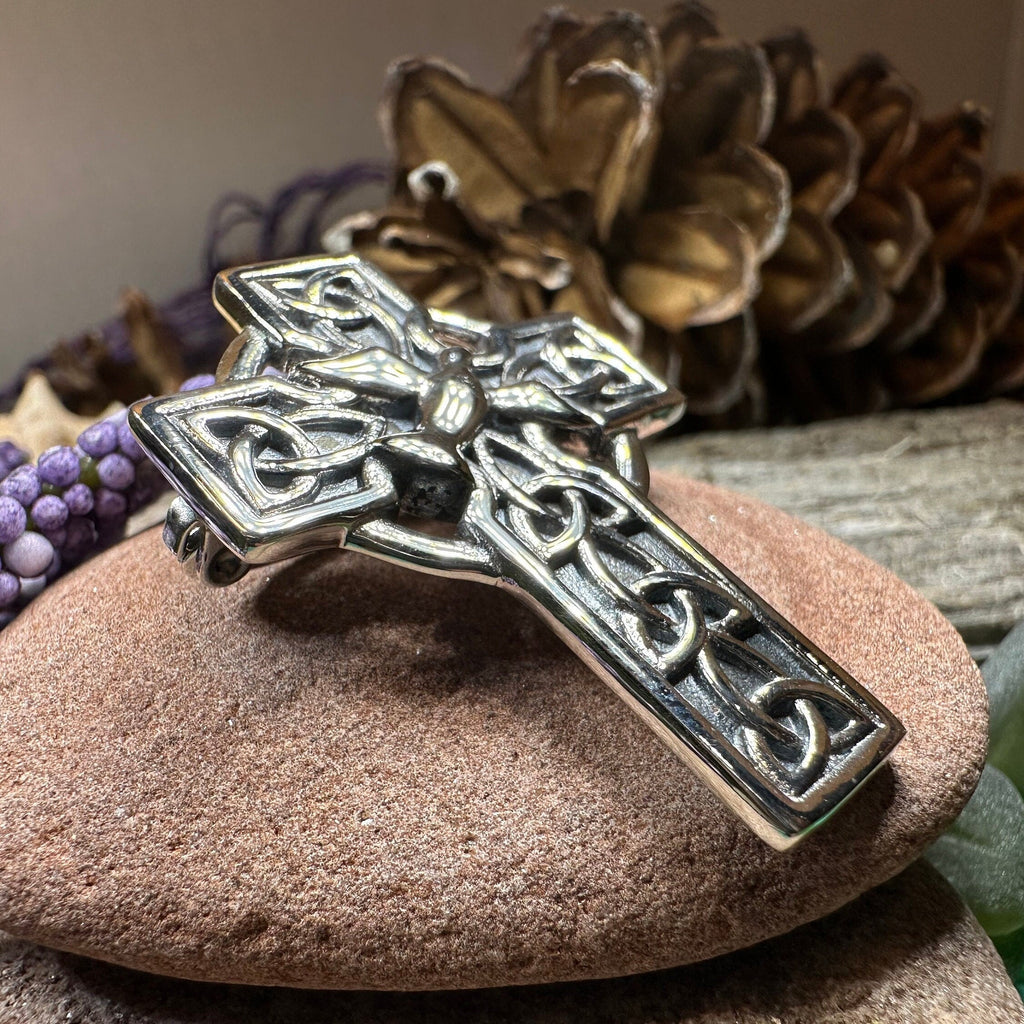 Celtic Cross Dove of Peace Brooch