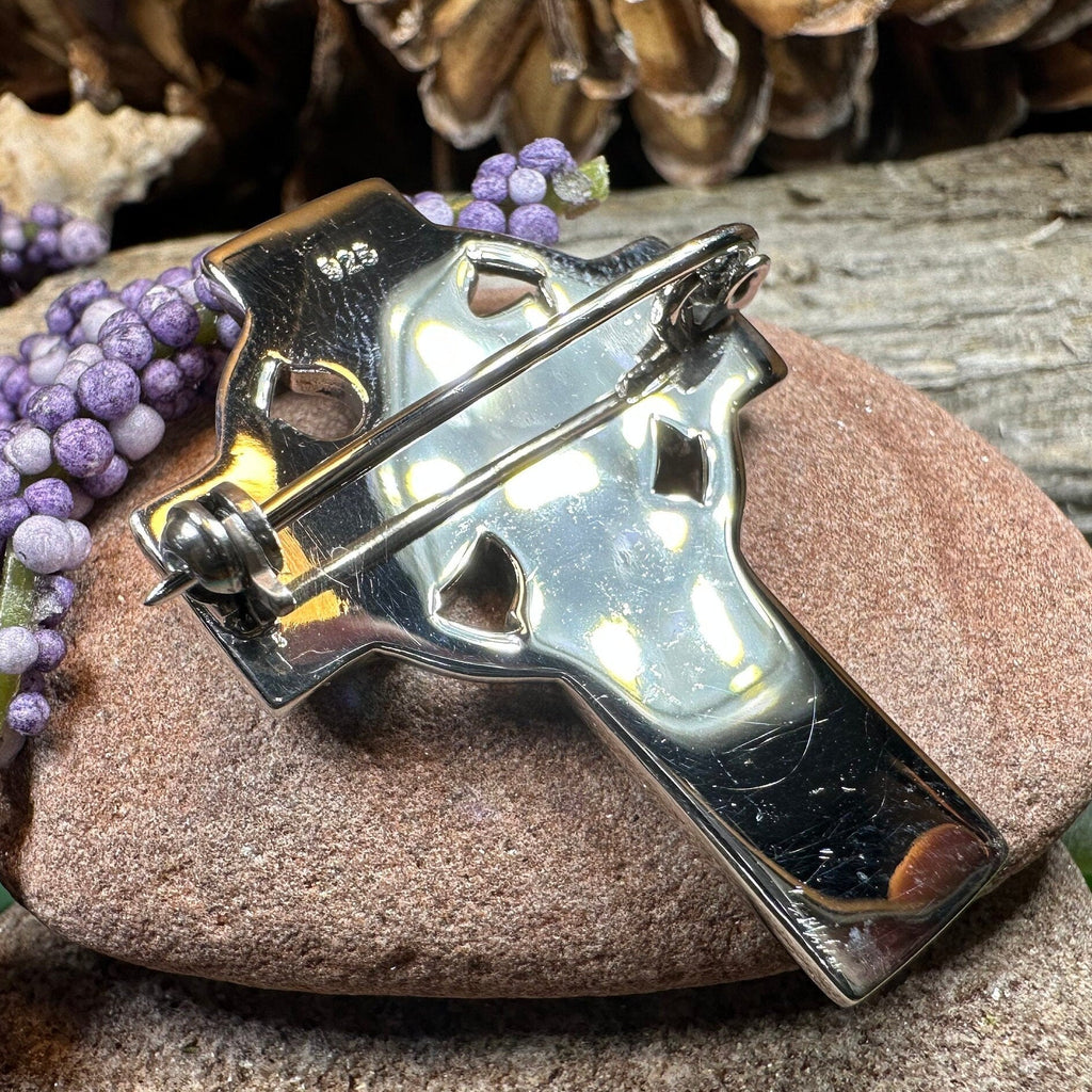 Celtic Cross Dove of Peace Brooch