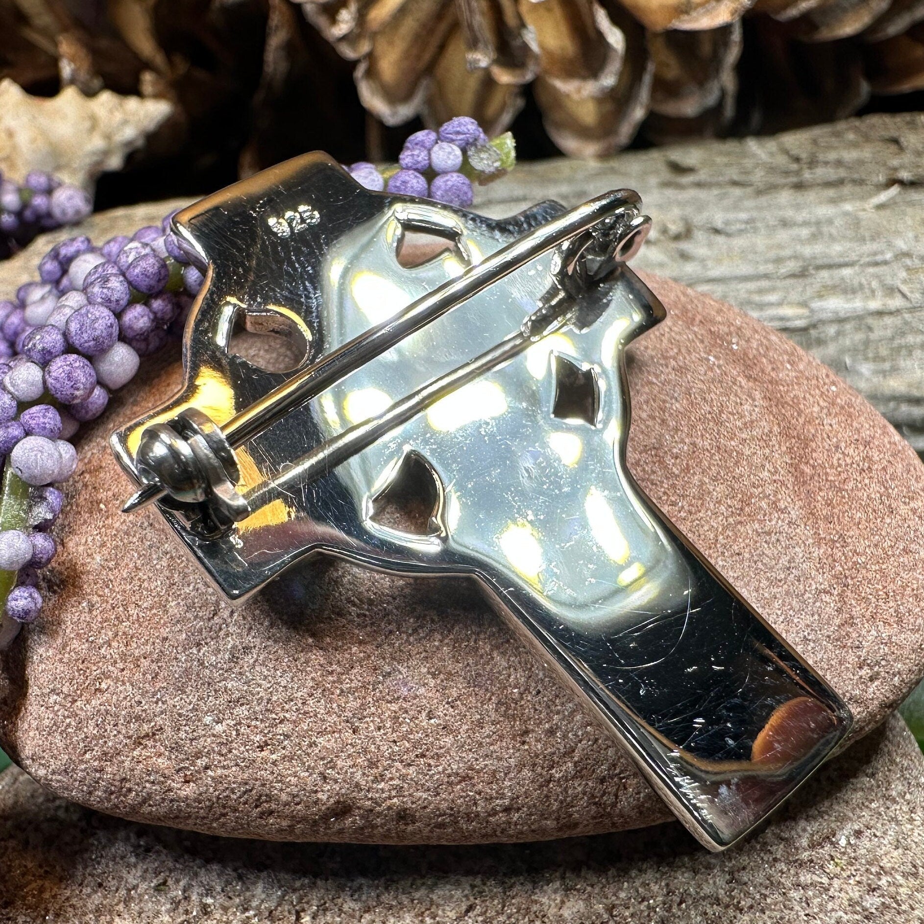 Celtic Cross Dove of Peace Brooch