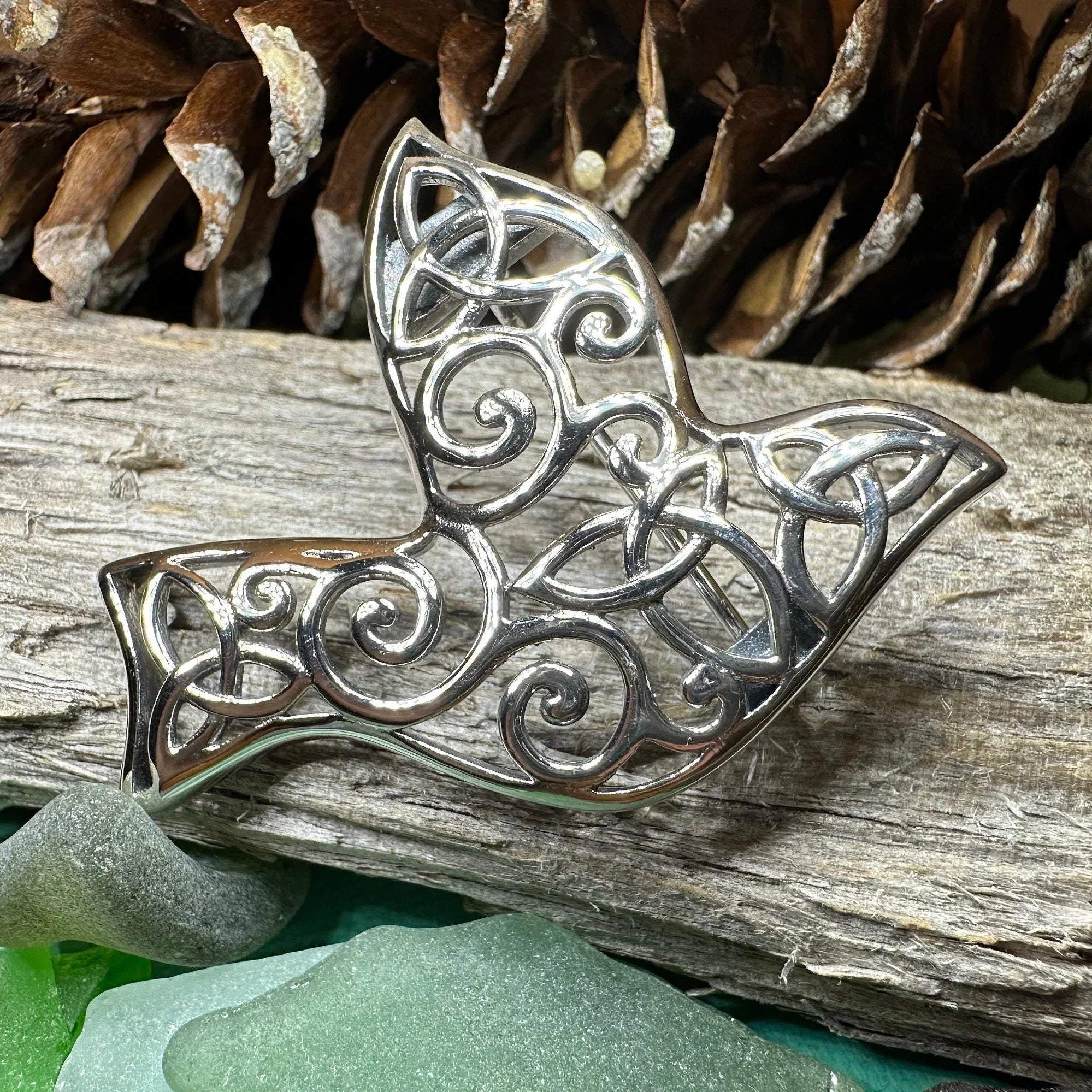 Iona Dove Trinity Knot Brooch