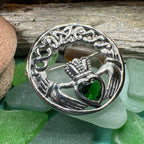 Emerald Claddagh Brooch