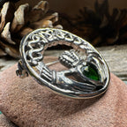 Emerald Claddagh Brooch