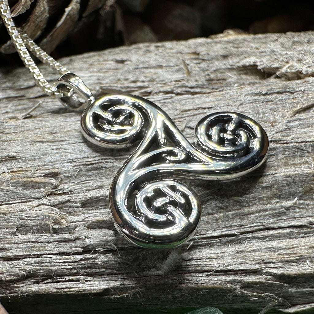 Gaeltide Triple Spiral Necklace
