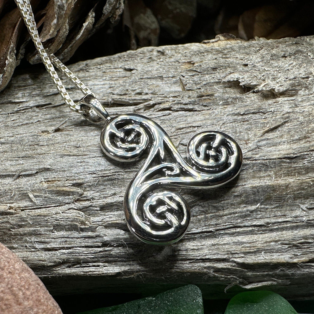 Gaeltide Triple Spiral Necklace
