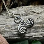 Gaeltide Triple Spiral Necklace