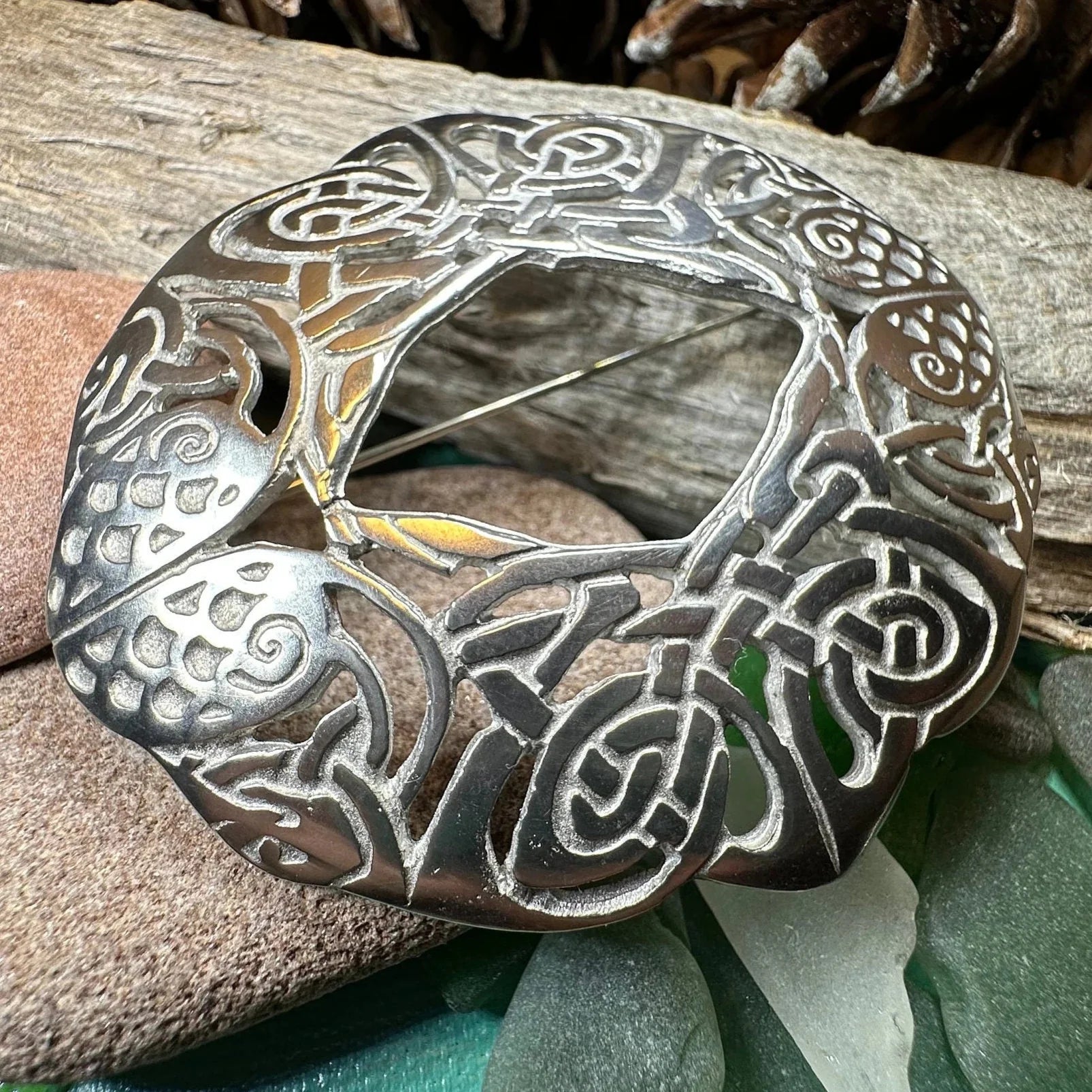 Large Celtic Birds Brooch