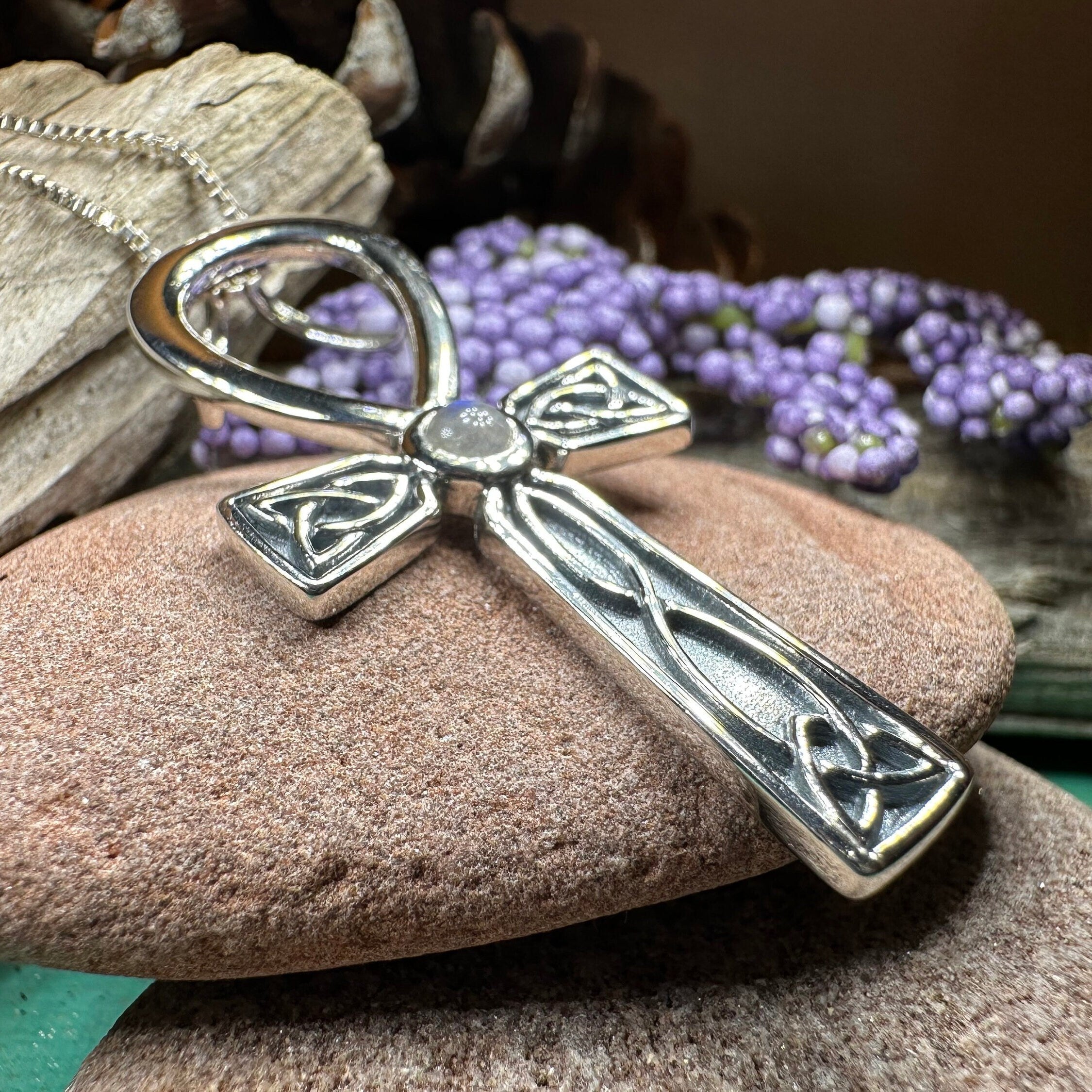 Celtic Ahnk Moonstone Necklace