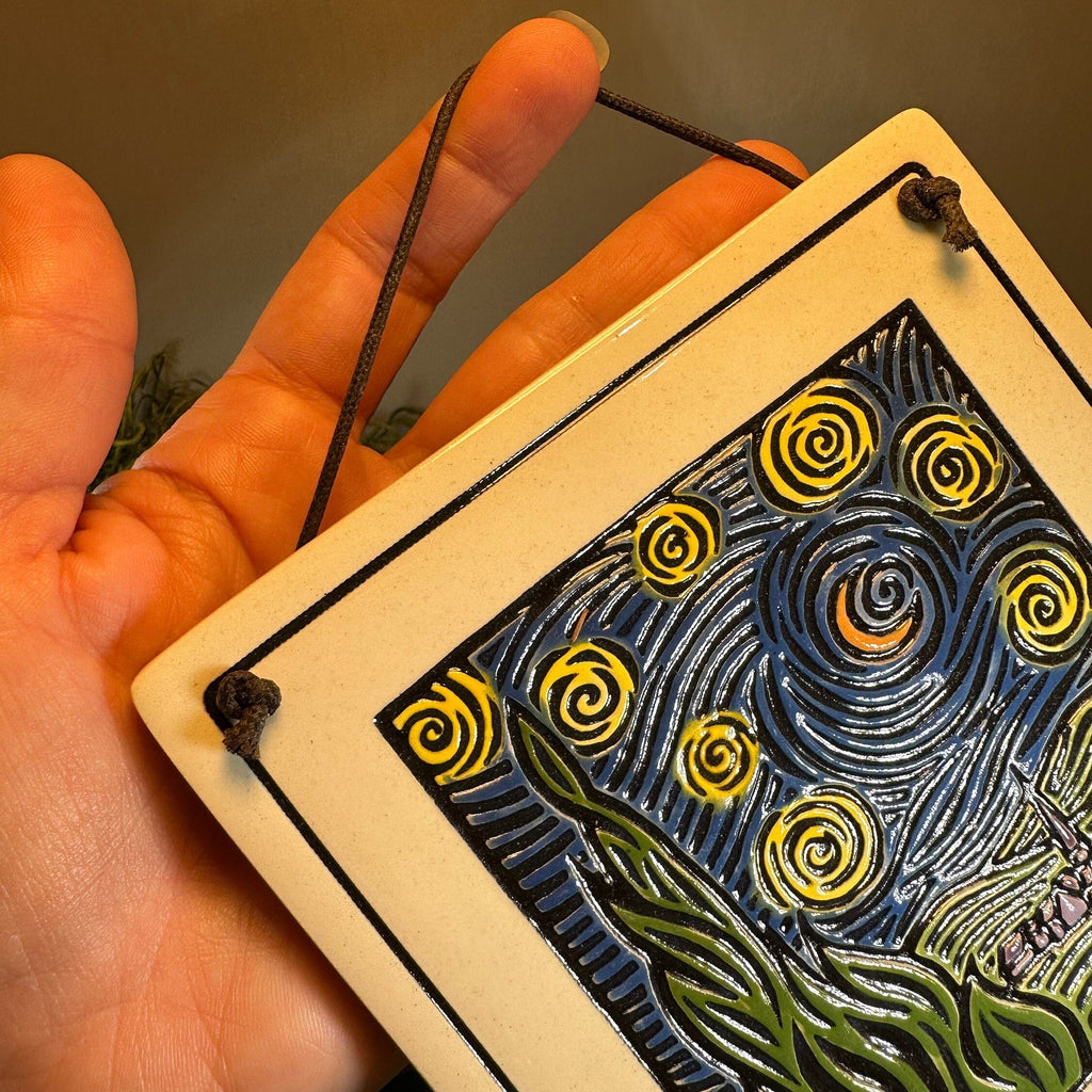 Van Gogh Starry Night Ceramic Wall Plaque