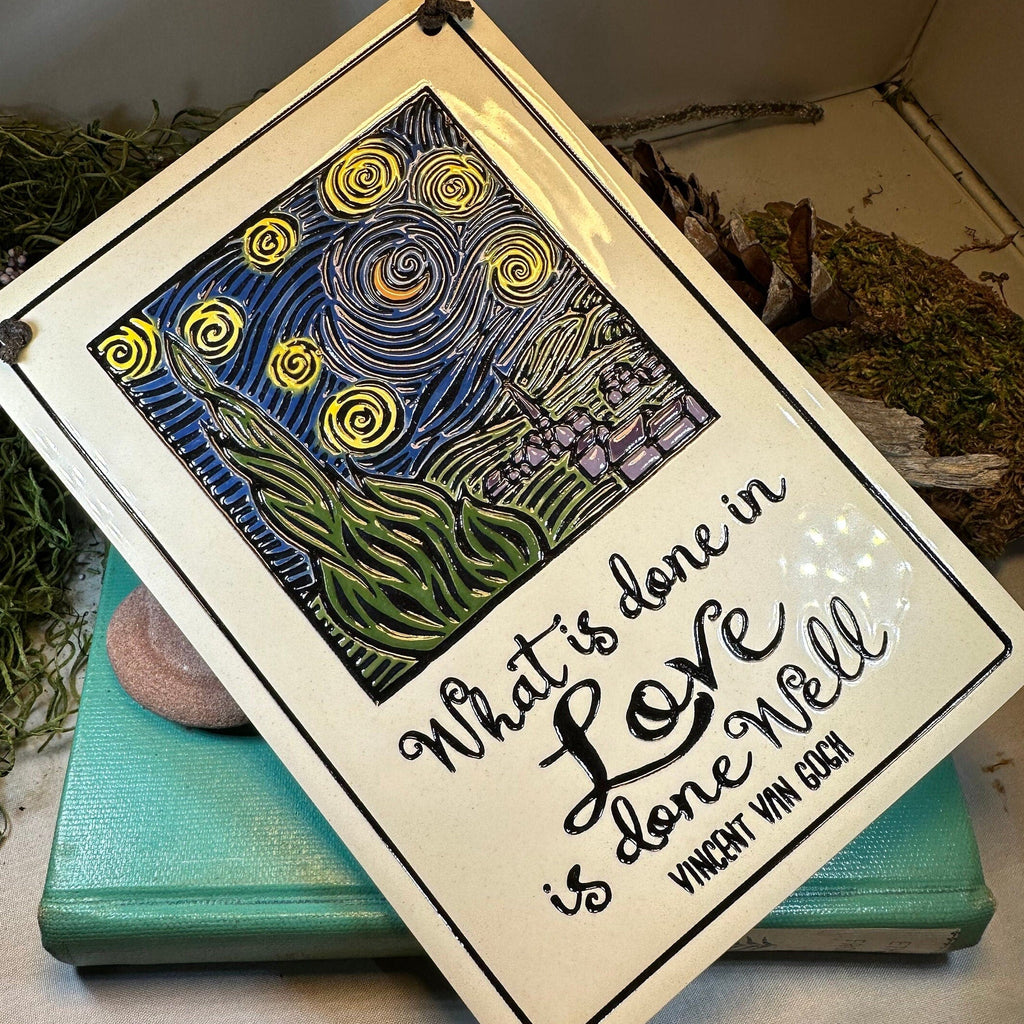 Van Gogh Starry Night Ceramic Wall Plaque
