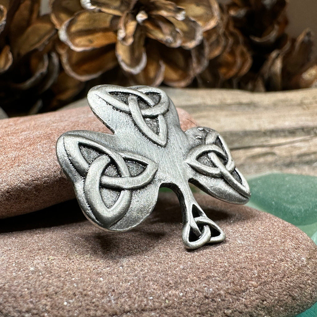 Trinity Knot Shamrock Brooch