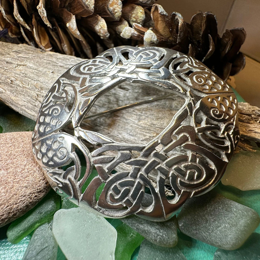 Large Celtic Birds Brooch