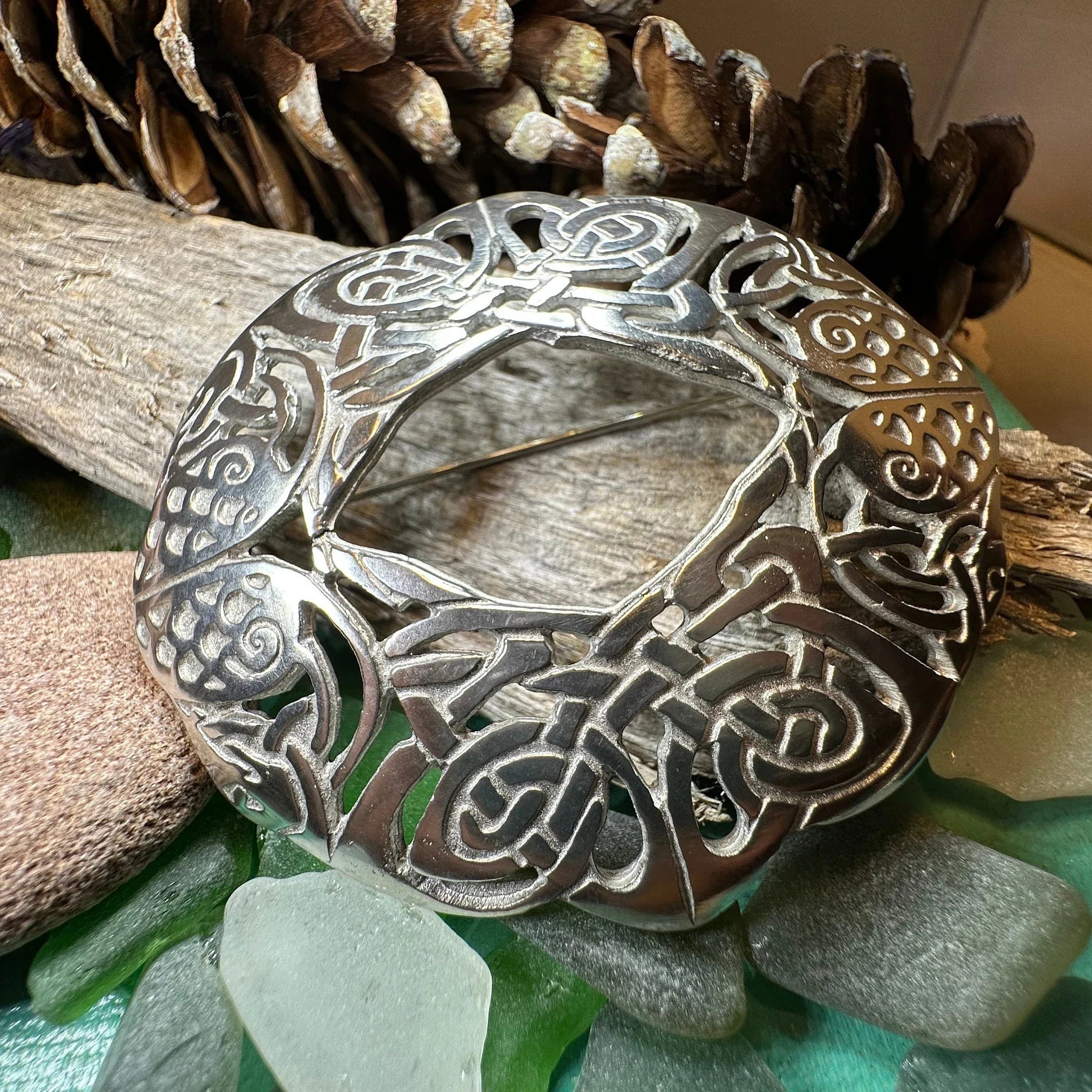Large Celtic Birds Brooch