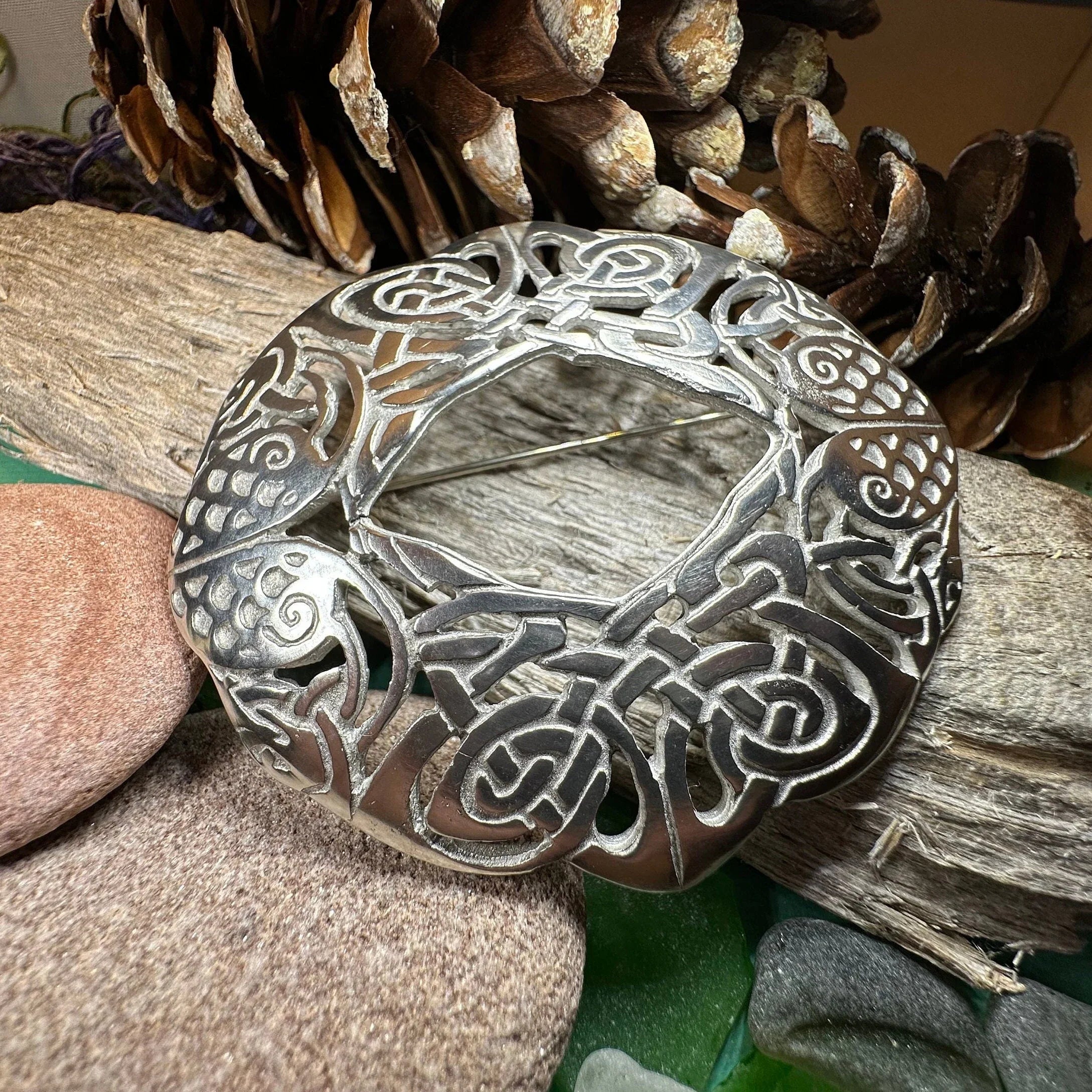 Large Celtic Birds Brooch