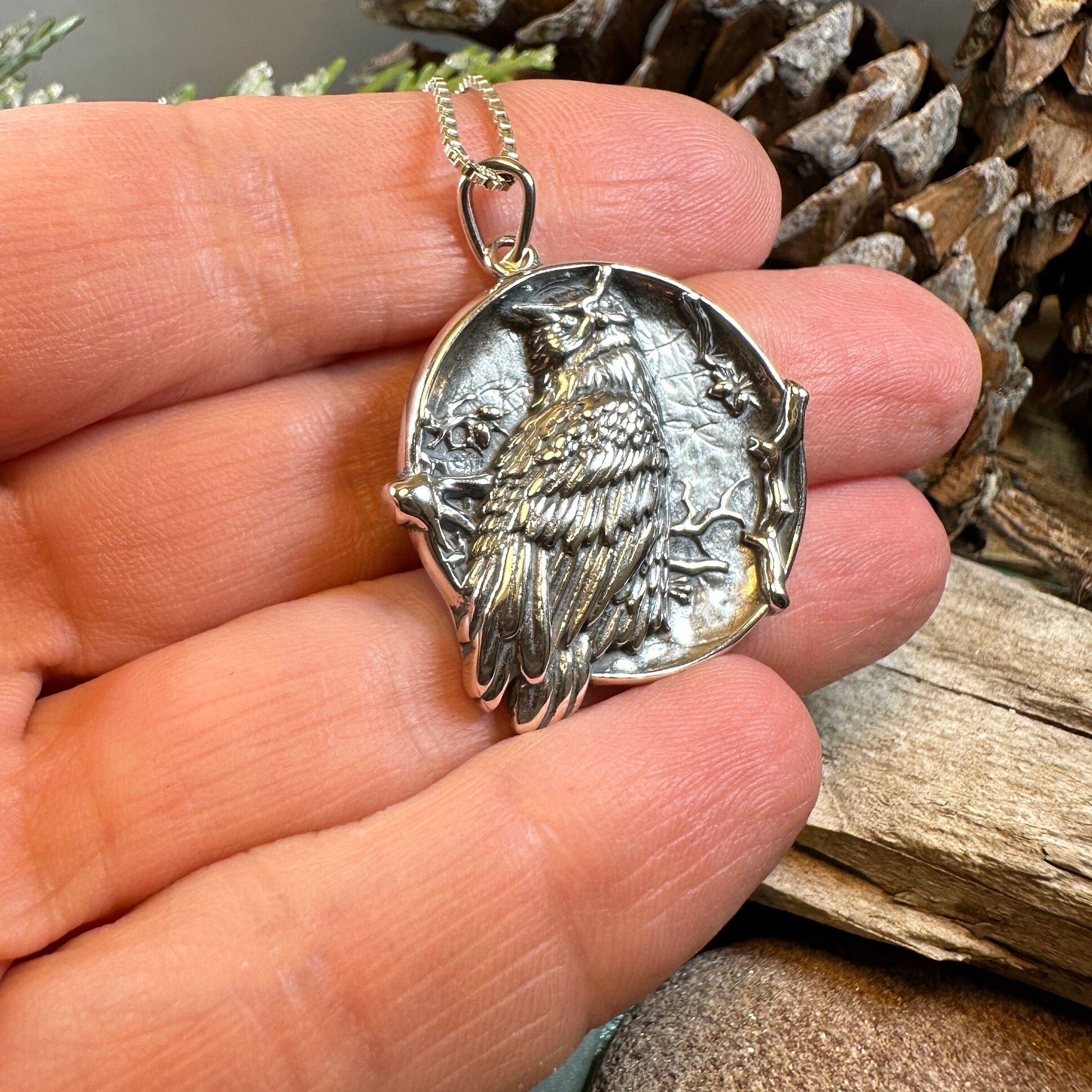 Night Watcher Owl Moon Necklace