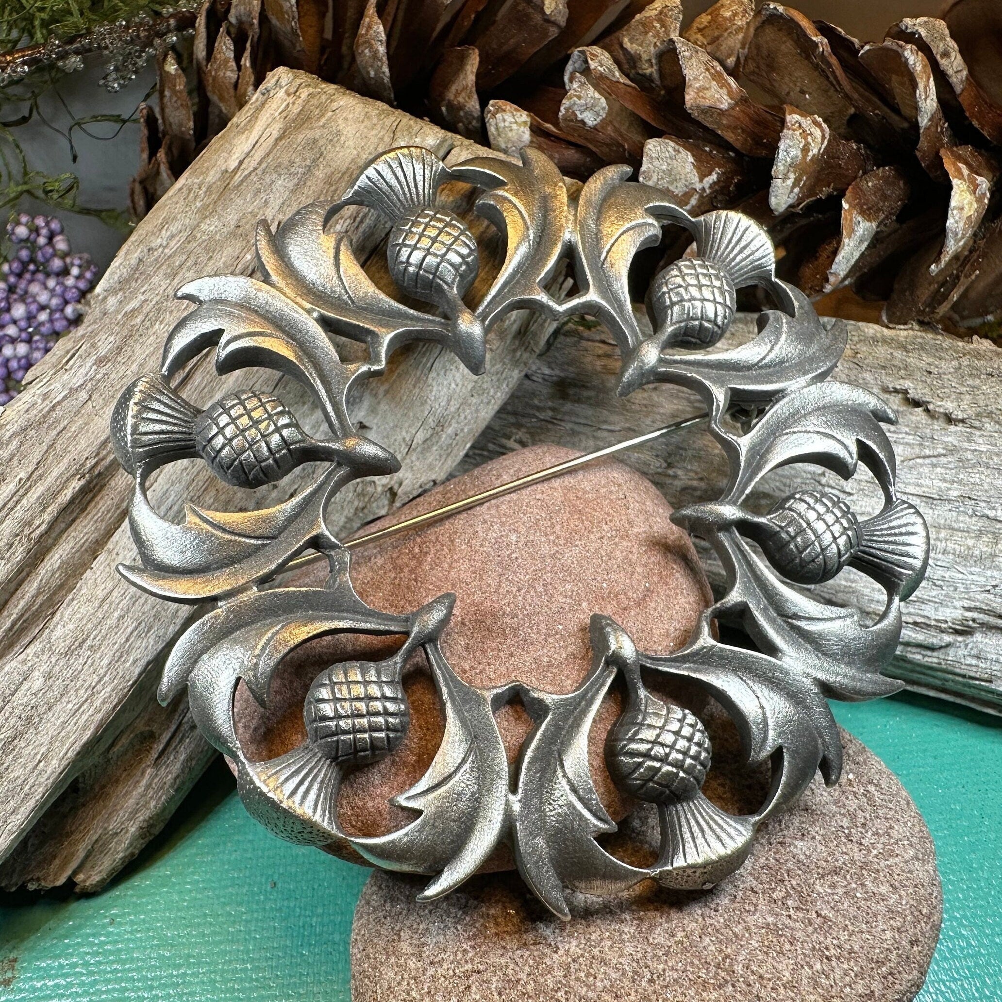 Thistle Tartan Brooch