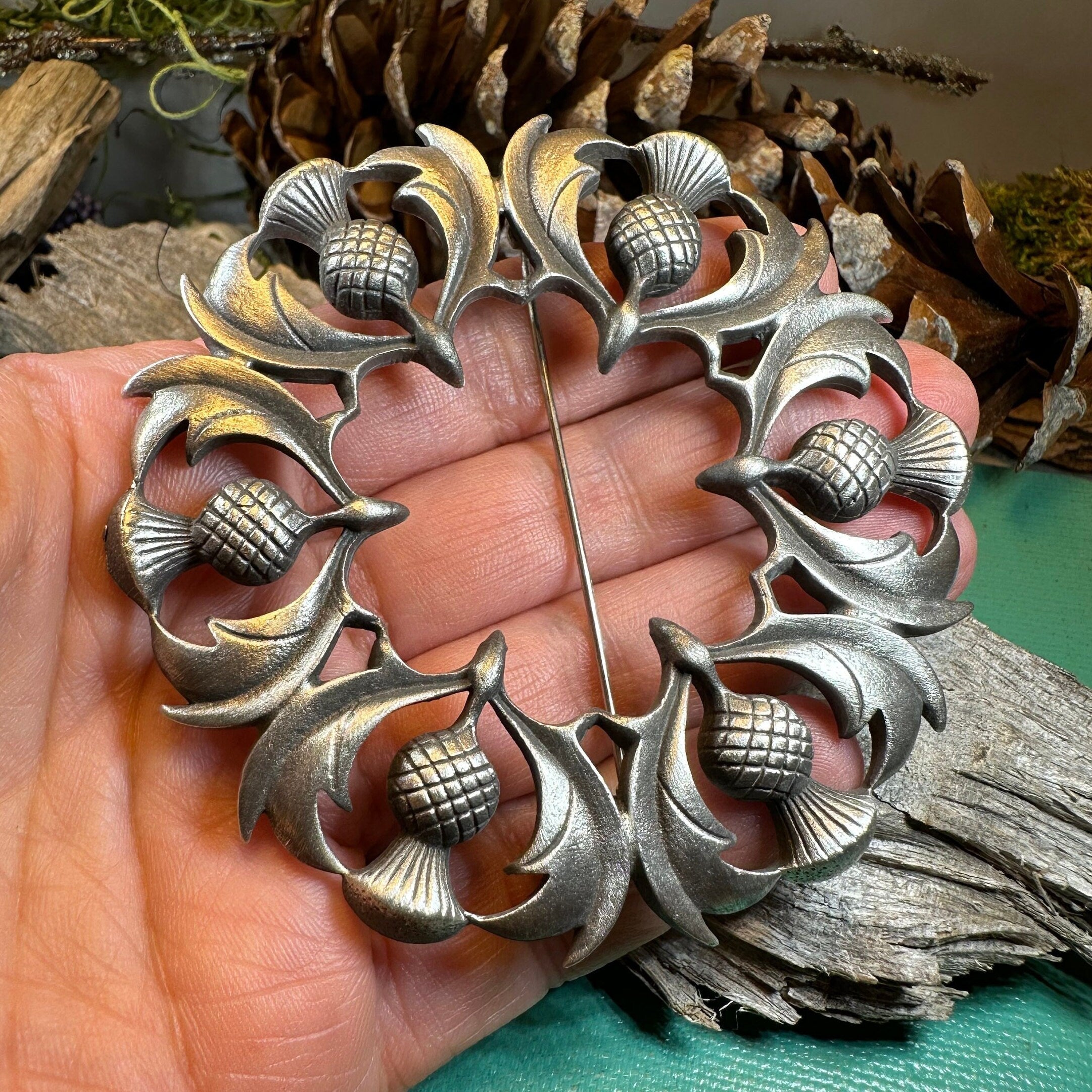 Thistle Tartan Brooch