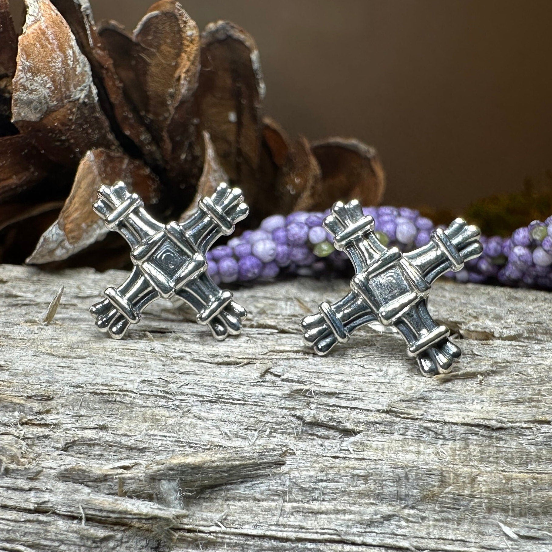 Springtide Saint Brigid's Cross Earrings