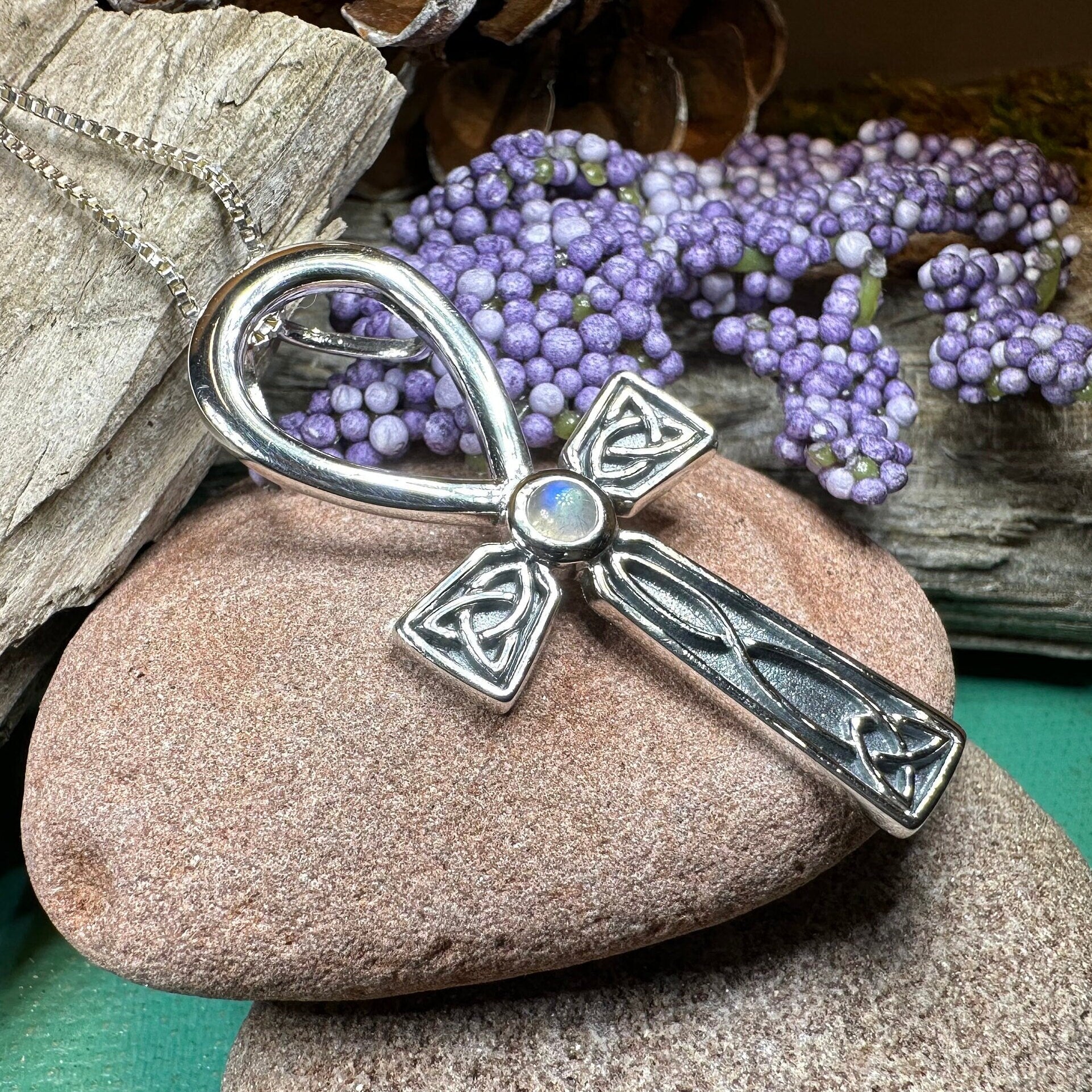 Celtic Ahnk Moonstone Necklace
